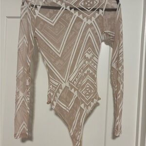 Geometric Patterned Mesh Body Suit